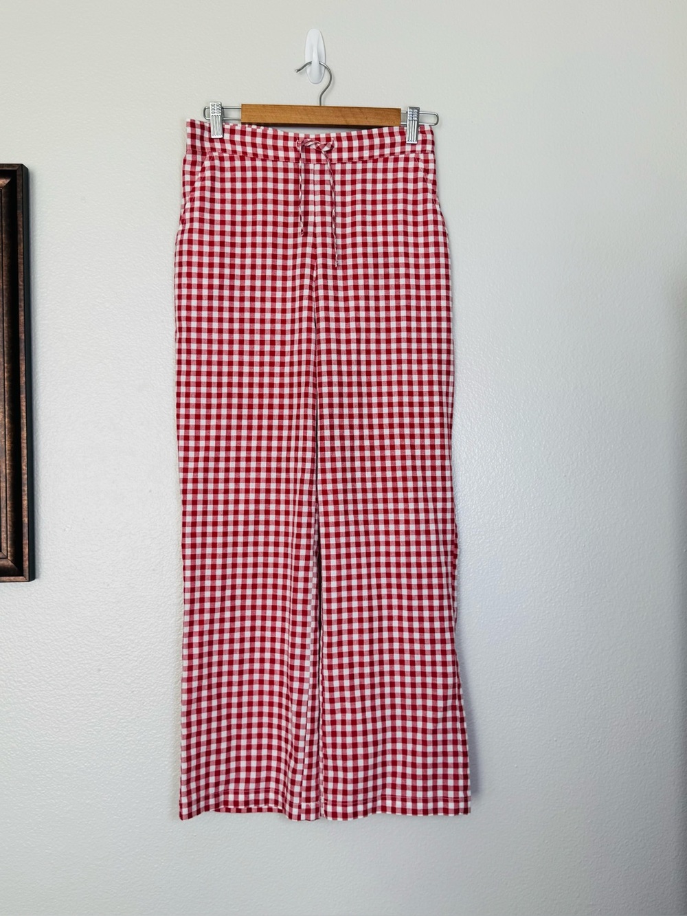 Sonderhaus Perfect Pants Red & White Gingham Relaxed Fit Cotton Pants Size XS - Picture 2 of 12